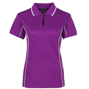 เสื้อโปโลแขนสั้นผู้หญิง PUFFIN SPORTS ผลิตตามสั่ง ผ้าโพลีเอสเตอร์ 100% แห้งเร็ว ทรงลำลอง สีพื้น ผ้าถัก - Product Image 5