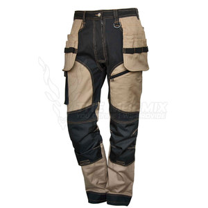 Men Cotton Breathable Quick Dry <b>Work</b> <b>Pants</b> <b>Cargo</b> Style Abrasion Resistant Black & Beige for Workwear Use - Product Image 6