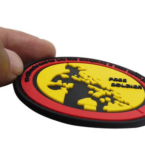 Parche de Goma 3D Gratis, Diseño Redondo en Relieve, Color Amarillo, Negro y Rojo, Parche Adhesivo - Product Image 2