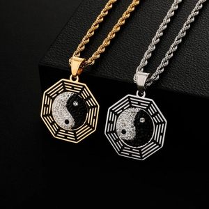 สร้อยคอจี้หยินหยางสแตนเลสทรงแปดเหลี่ยม สำหรับเป็นของขวัญหรือใส่ทุกวัน - Product Image 3