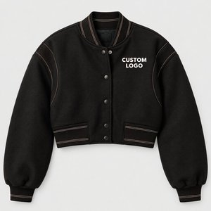 Veste courte vintage délavée à l'acide, coupe oversize, manches longues, col montant, tendance streetwear automne - Product Image 6