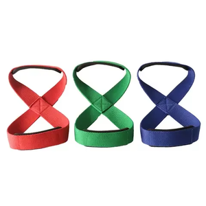 Nouvelles sangles de musculation en nylon personnalisées en forme de 8, antidérapantes, réglables, légères, haute élasticité, fermeture à clip. - Product Image 3