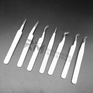 Pince à cils RABIAMIRAAL INDUSTRIES en acier inoxydable, pointe lisse, outils de précision, modèle à pointe argentée - Product Image 5