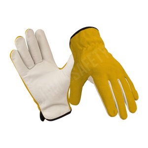 Guantes de Trabajo de Piel de Cabra y Vacuno, Resistentes a la Abrasión, Duraderos, para Jardinería y Protección Personal - Product Image 4