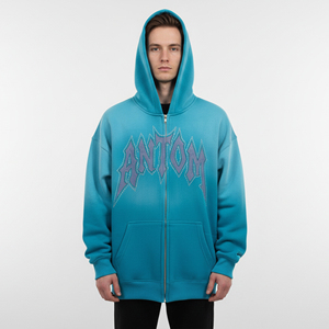 Nouveauté : Sweat à capuche pour homme en coton mélangé, délavé à l'acide, séchage rapide, respirant, grandes tailles, fabriqué au Pakistan – En promotion - Product Image 3