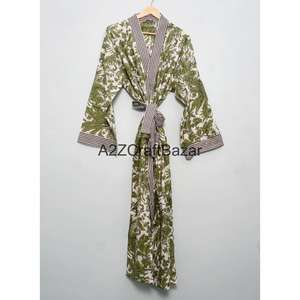 Último Diseño, Elegante y Moderno, Bata Kimono de Algodón Suave con Estampado Floral Colorido, Cinturón Ajustable, para Verano e Invierno - Product Image 3