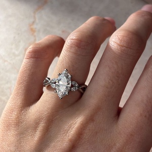 Anillo de Diamante Cultivado en Laboratorio con Certificación IGI, Corte Marquesa de 1-5 Quilates, Diseño Infinito, Oro Sólido de 18K, 14K, 10K, Plata 925, Anillo de Compromiso - Product Image 5