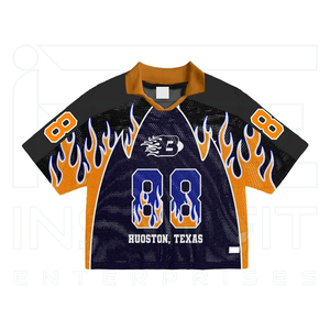 เสื้อยืดโอเวอร์ไซส์ทรงบ็อกซี่สไตล์วินเทจสำหรับผู้ชาย ผ้าตาข่ายเนื้อหนา พิมพ์ลายแบบซับลิเมชั่น สตรีทแวร์ ทรงครอป - Product Image 1