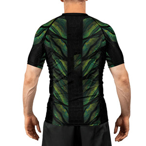 Rashguard pour homme de fabricant OEM, impression numérique par sublimation, compression respirante, séchage rapide, manches longues, 100% polyester - Product Image 5