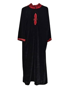 Elegante Vestido Abaya Maxi de Terciopelo Estilo Turco para Mujer, Bordado, Antiestático, Transpirable, de Poliéster, Manga Larga, Cuello OEM - Product Image 6