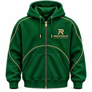 เสื้อฮู้ดซิปผู้ชาย ทรงปกติ ผ้าเฟรนช์เทอร์รี่ 320 กรัม ระบายอากาศได้ดี สไตล์สปอร์ต โลโก้สีทองด้านหน้า - Product Image 5