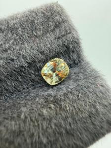Zafiro Amarillo Natural, Corte Cojín, 1.02ct, 6x5x4mm, Gema Preciosa Suelta Facetada con Juego de Color para Joyería, Zehra Gems - Product Image 3