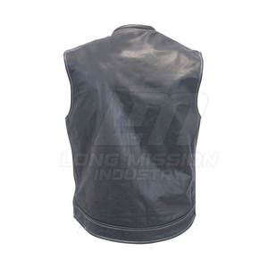 Chaleco de Cuero de Primera Calidad, Chaleco de Cuero del Mejor Material, Chaleco de Cuero para Motociclistas de Grado Profesional - Product Image 4