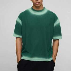 T-shirt dégradé pour homme, coupe oversize, style streetwear décontracté d'été, en coton doux, effet délavé, manches courtes, tendance mode - Product Image 1
