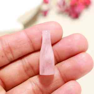 Perles en quartz rose naturel faites à la main en forme de bouteille, 30 mm, breloques en pierre de quartz rose pour la fabrication de bijoux, vente en gros en vrac - Product Image 4
