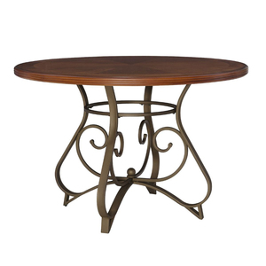 Atractiva Mesa Auxiliar de Metal con Tapa de Madera de Acacia con Acabado Natural para el Hogar y Hoteles, Muebles de Decoración para Sala de Estar - Product Image 1