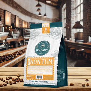 Café Robusta Vietnamita Molido, Sabor Suave a Caramelo y Miel, Tueste Ligero, Cafeinado, en Bolsa Zip, Premium Dalakon OEM/ODM - Product Image 4