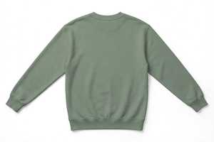 Sweat-shirt en molleton à col rond pour femme, vert sauge, avec broderie 3D de la lettre Cherish, manches classiques, anti-boulochage, haut décontracté - Product Image 2