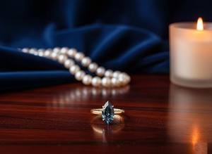 Bague Marquise Topaze Bleue de Londres en Vermeil Jaune, Argent Sterling 925 Plaqué Or 14K, Élégante Bague à Pierre Précieuse Bleue, Bijou - Product Image 3