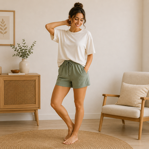 Ensembles de vêtements de détente pour femmes, 95% coton, doux et confortables, pyjamas pour femmes, respirants, ensemble de vêtements de détente d'été - Product Image 1