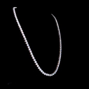 Brilliant Cut Lab Grown Diamond <b>Tennis</b> <b>Necklace</b> 18k Solid White <b>Gold</b> IGI Certified Classic Style Wedding Jewelry Wholesale - Product Image 2