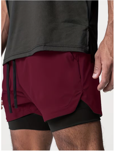 <b>Men</b> s High Performance Double Layer Sports <b>Shorts</b> with <b>Compression</b> Inner Liner for Gym Running Workout Fitness and Active - Product Image 6