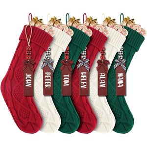 Calze di Natale in Maglia da 18 Pollici Personalizzabili, Decorazioni Natalizie da Appendere per Feste, Ornamenti per Albero di Natale Adatti alle Famiglie - Product Image 1