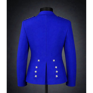 <b>Men</b>’s Wedding Highland Blue Prince Charlie <b>Jacket</b> & <b>White</b> Vest Scottish Kilt Outfit Wholesale 2026 - Product Image 2