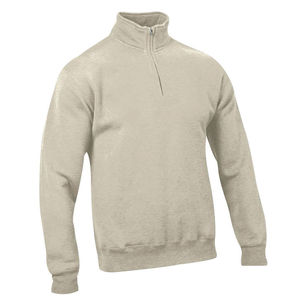 Men Button-Up Stand Collar Zip Fleece Pullover Long Sleeve Sweatshirt Casual Outdoor Winter Polyester/Cotton Eco-Friendly Hoodie - Product Image 3