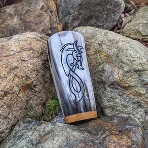 Tasse en corne de bœuf de qualité parfaite à 100 %, sculptée, pour boire du thé, du lait, de l'eau, du café, de la bière, style Viking, finition naturelle, à bas prix - Product Image 3