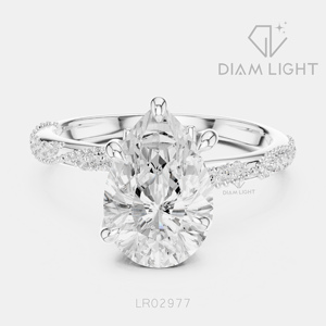 แหวนเพชรทรงลูกแพร์ 2.38 กะรัต ทองคำขาว 14K สำหรับผู้หญิง ได้รับการรับรองจาก IGI สี F+ ความสะอาด VS+ ของขวัญสำหรับผู้หญิง - Product Image 1