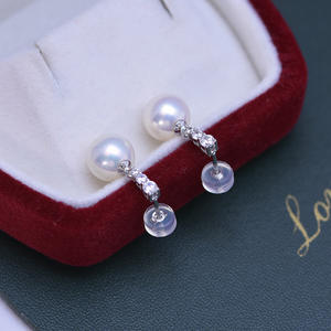 Pendientes Versátiles de Perlas Akoya Naturales de Agua Dulce de 9-10 mm, Oro G18k, Regalo de Cumpleaños, Combinan con Todo - Product Image 4