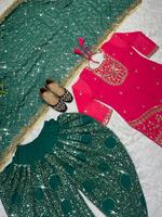 Nouvelle collection de Salwar Kameez indiens très demandés : Tenue de soirée de créateur avec haut, Dhoti Salwar et Dupatta pour mariage