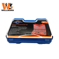 Jeu de douilles à cliquet de 37 pièces 1/2 pouce - Jeu de clés combinées avec embouts de perçage, kit d'outils manuels en acier CR-V pour la réparation automobile