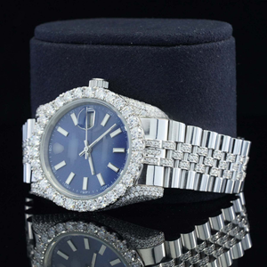 Reloj Mecánico Automático ETA de 41 mm Estilo Hip Hop con Bisel de Diamantes Moissanite, Pantalla Analógica, Correa Personalizada de Acero Inoxidable - Product Image 1
