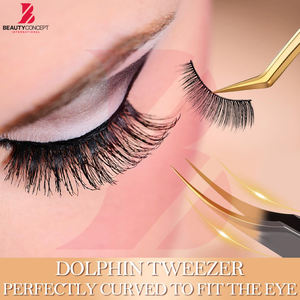 Kit de Pinzas para Pestañas de 4 Piezas con Logotipo Personalizado al por Mayor, Pinzas de Alta Precisión con Puntas Doradas de Dos Tonos y Mango Negro, Herramientas de Belleza Antimagnéticas - Product Image 6