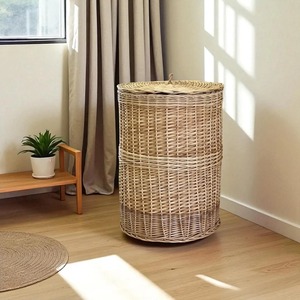 Lightweight durable rattan <b>basket</b> designed for nursery <b>storage</b> of diapers baby <b>toys</b> and soft accessories - Product Image 2