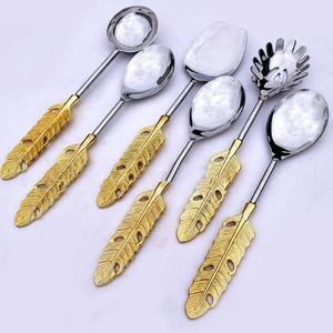 Ensemble d'ustensiles de service à poignée en acier inoxydable mat ustensiles de service uniques ensemble d'ustensiles de cuisine de haute qualité - Product Image 4