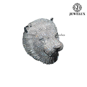 Jewelux Women's Panther Head Cocktail <b>Ring</b> 925 Silver <b>Crystal</b> Pave Setting Luxury Design Luxury Engagement <b>Ring</b> 925 Silver Pave - Product Image 2