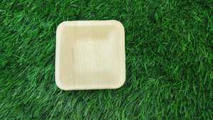 Cuenco cuadrado de 3 pulgadas japonés ecológico, sin BPA y resistente al calor, desechable y compostable, hoja de palma Areca biodegradable - Product Image 6