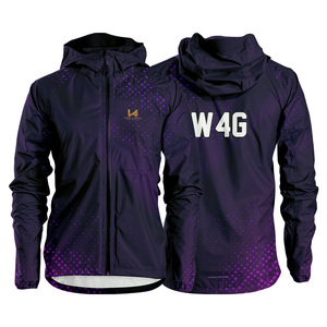 Veste coupe-vent à capuche personnalisée OEM, écologique, sublimation, fermeture éclair, légère, imperméable, vêtements de sport recyclés, vente en gros - Product Image 3
