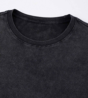 T-shirt décontracté tendance pour homme à manches courtes, coupe classique, en molleton délavé, col rond personnalisé, 100 % coton biologique, style urbain