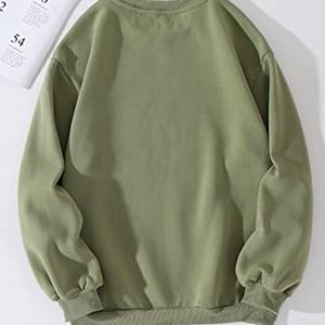 Sweat-shirt ample à col rond et épaules tombantes pour femme, coupe ample, en coton, avec manches longues douces - Product Image 2