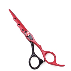 Top vente rouge et noir 6 pouces de qualité supérieure ensemble de ciseaux pour coiffeur professionnel ciseaux de coupe de cheveux pour hommes et femmes - Product Image 2