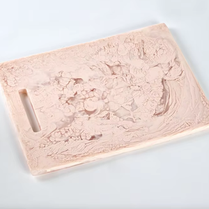 Tabla de Cortar Hecha a Mano de Resina Acrílica Sostenible y No Tóxica, Tabla para Queso con Textura de Mármol, Apta para Lavavajillas - Product Image 1