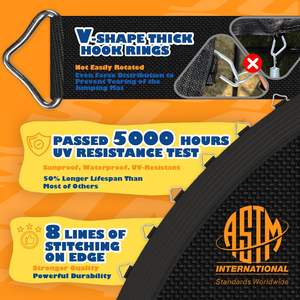 Al Aire Libre 10FT 12FT 14FT 15FT Niños y adultos Tranpoline Hecho de espuma duradera y material de PVC - Product Image 4