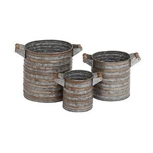 Nouvel Arrivage : Ensemble de deux pots de fleurs vintage en fer galvanisé, personnalisables en taille, forme et couleur, pour usage en jardinage - Product Image 5