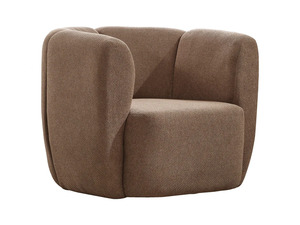 Juego de Sofás de Madera de Teca Sólida de Lujo, Sofá Moderno Curvo de Chenilla Color Taupe, Sofá de 3, 2 y 1 Plazas, Mesa de Centro, Muebles para Sala de Estar de Villa - Product Image 4