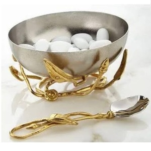 Snack Dessert Serving Metal Serving Bowl Modern Style Handcrafted Decorative Custom Shape Fruit Bowl Supplier <b>By</b> India - Product Image 3