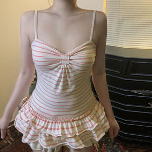 Débardeur en toile tricotée sans col, long, respirant, grande taille, coupe ample, sans manches, style mignon - Product Image 3